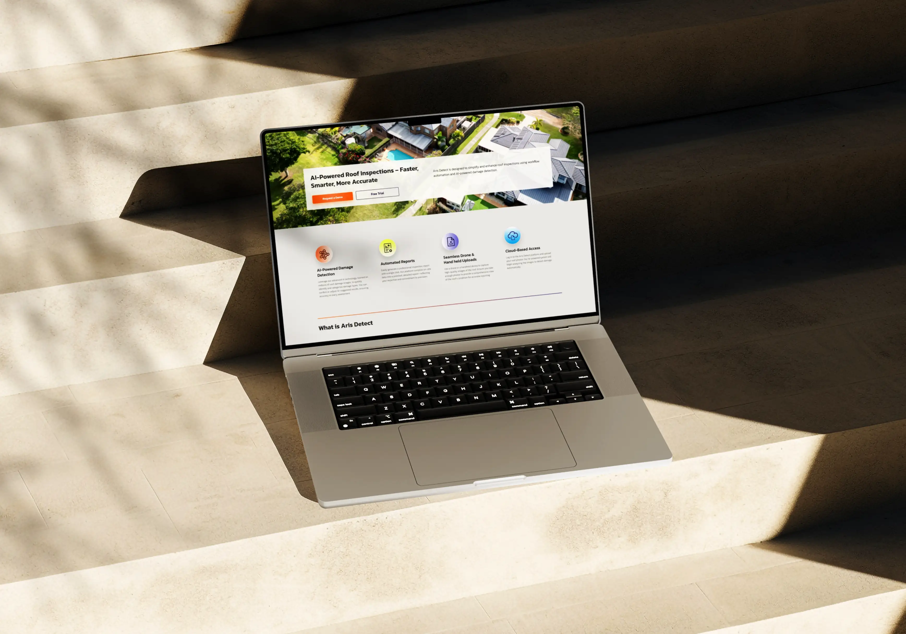 Aris Detect Website Homepage Desktop Mockup
