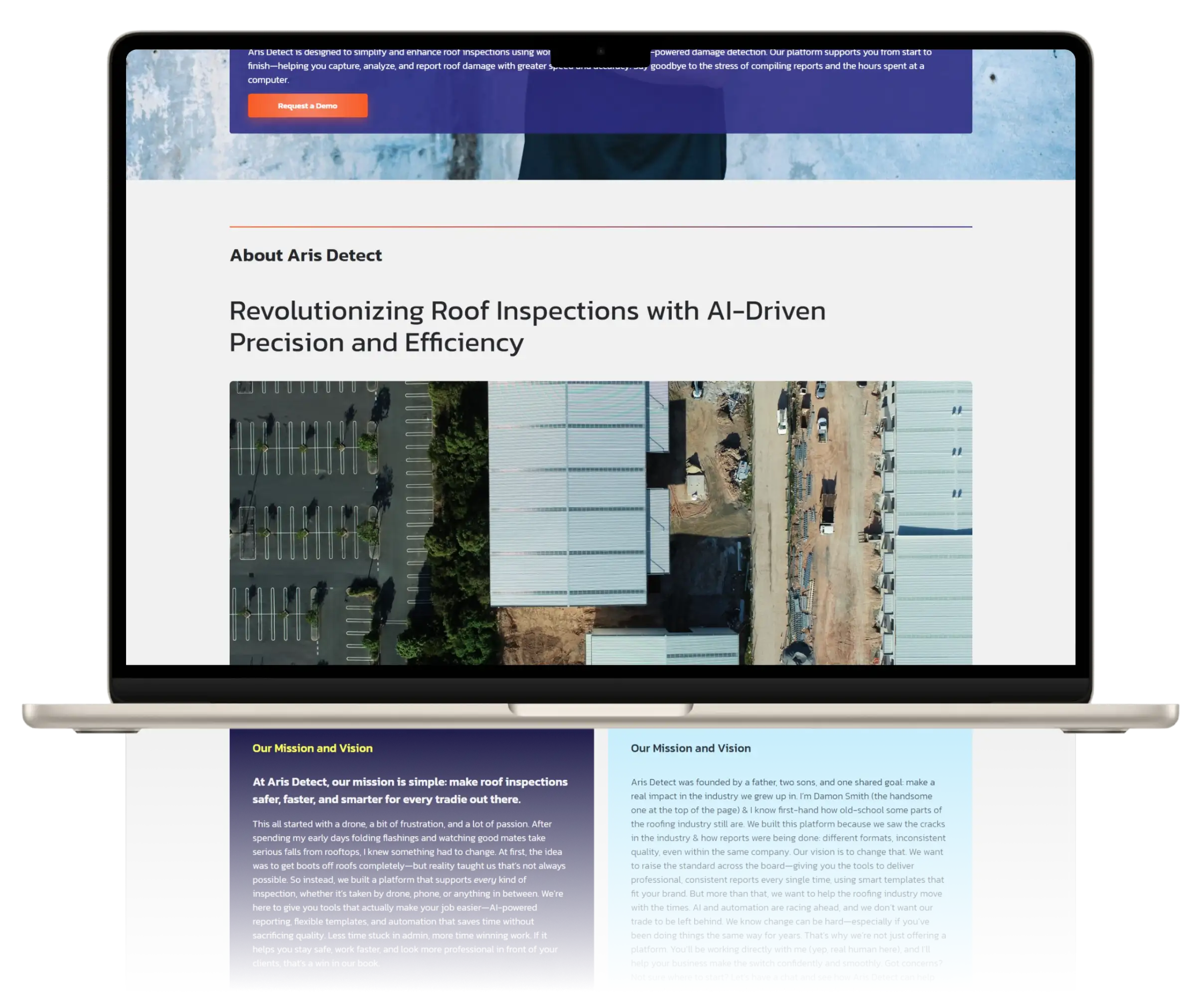 Aris Detect Desktop Website Mockup Presentation