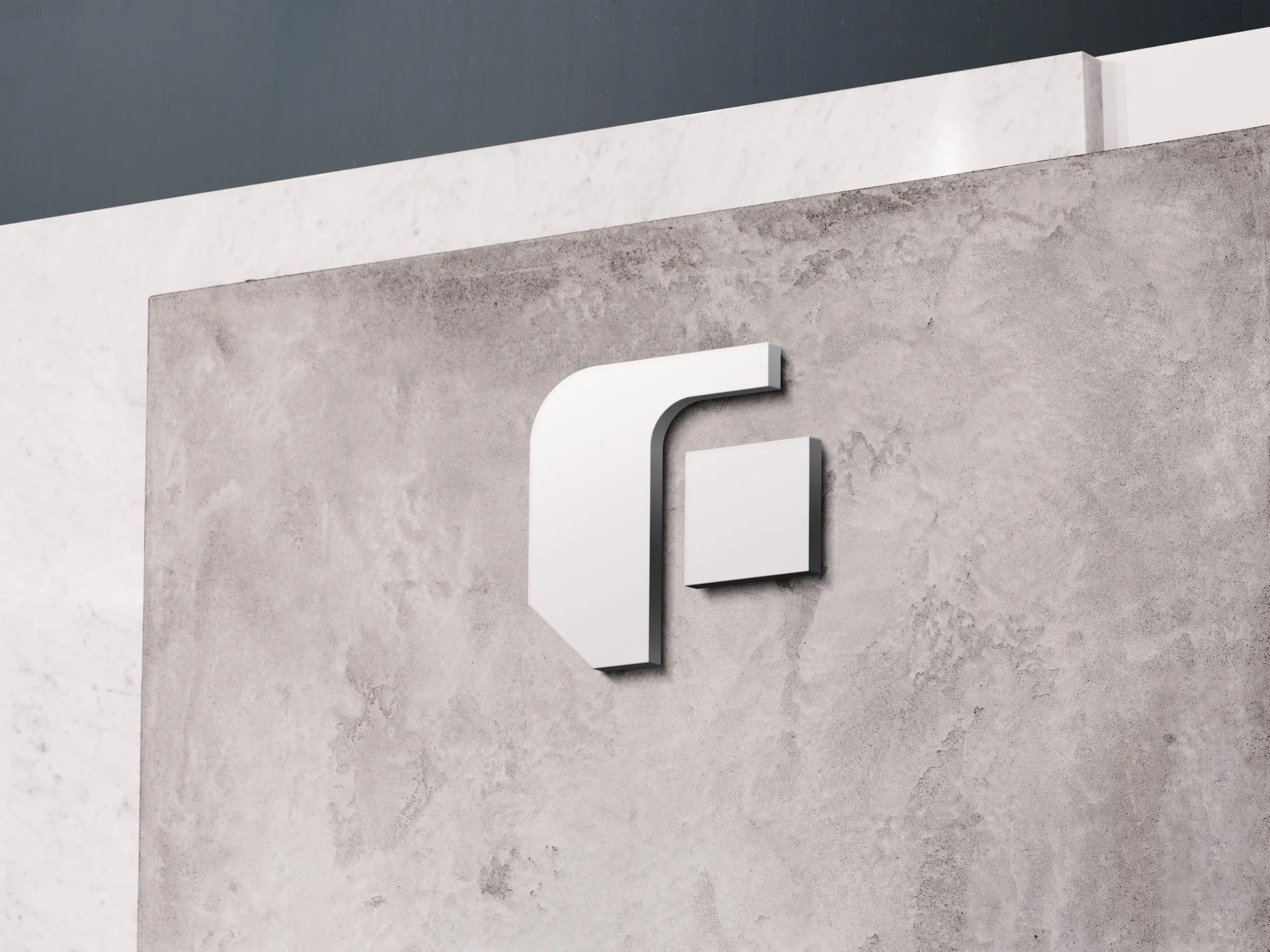 First Concept Logo on Wall Mockup 001