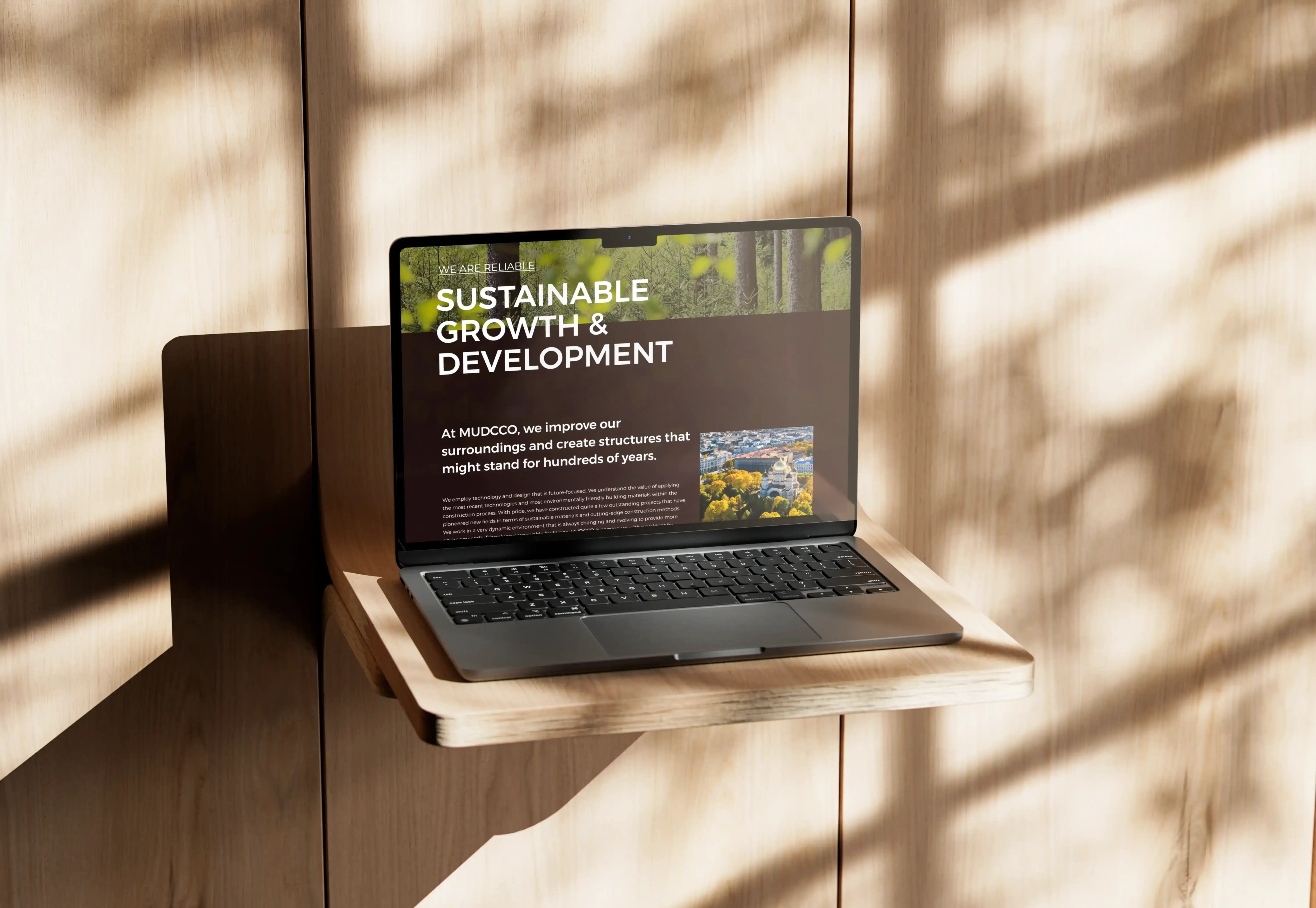 Mudcco Desktop Website Mockup