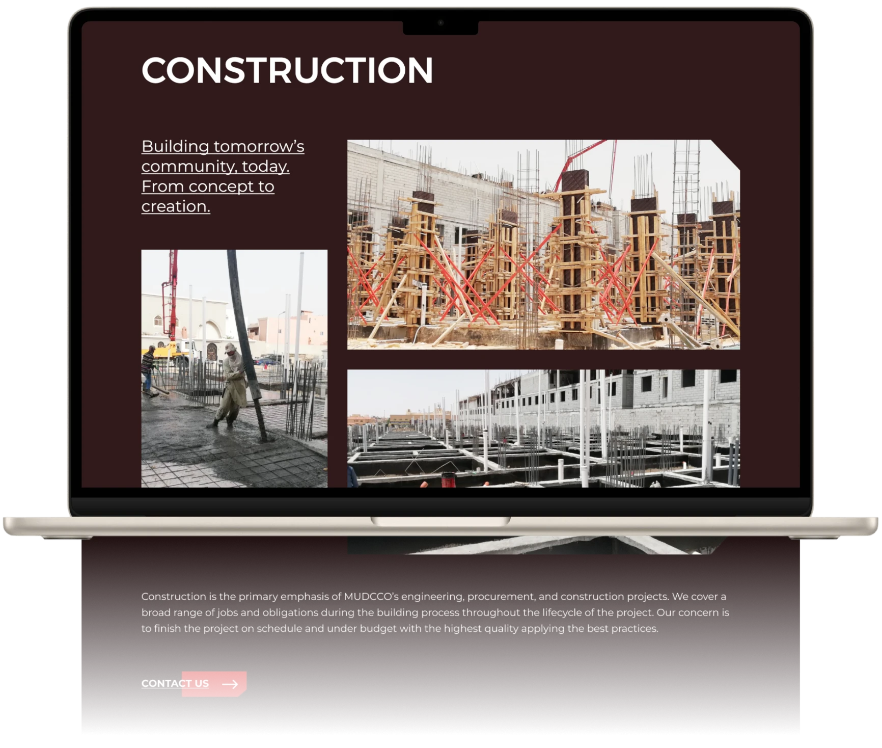 MUDCCO Desktop Website Mockup Presentation