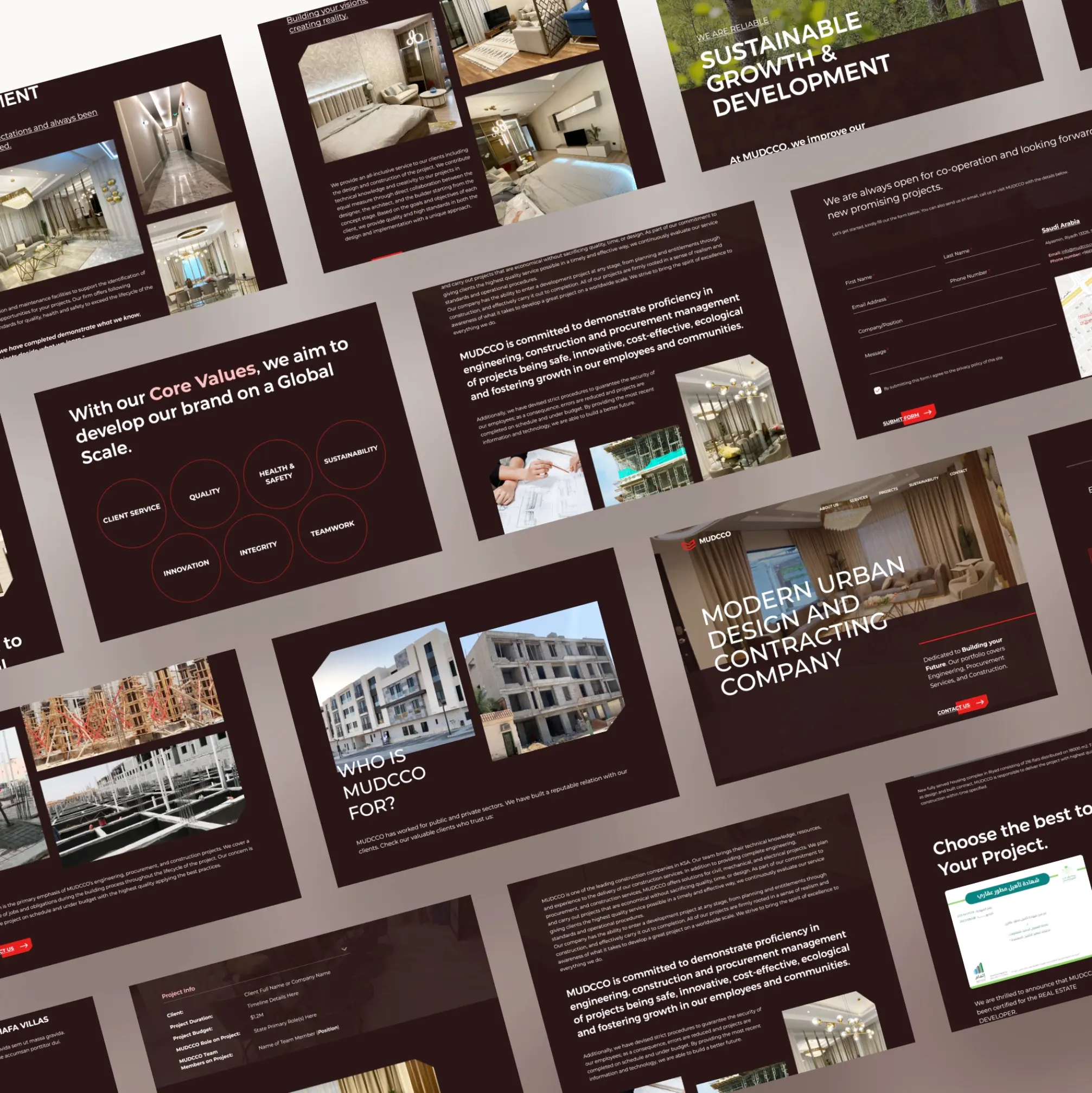 MUDCCO Desktop Website Pages Mockup