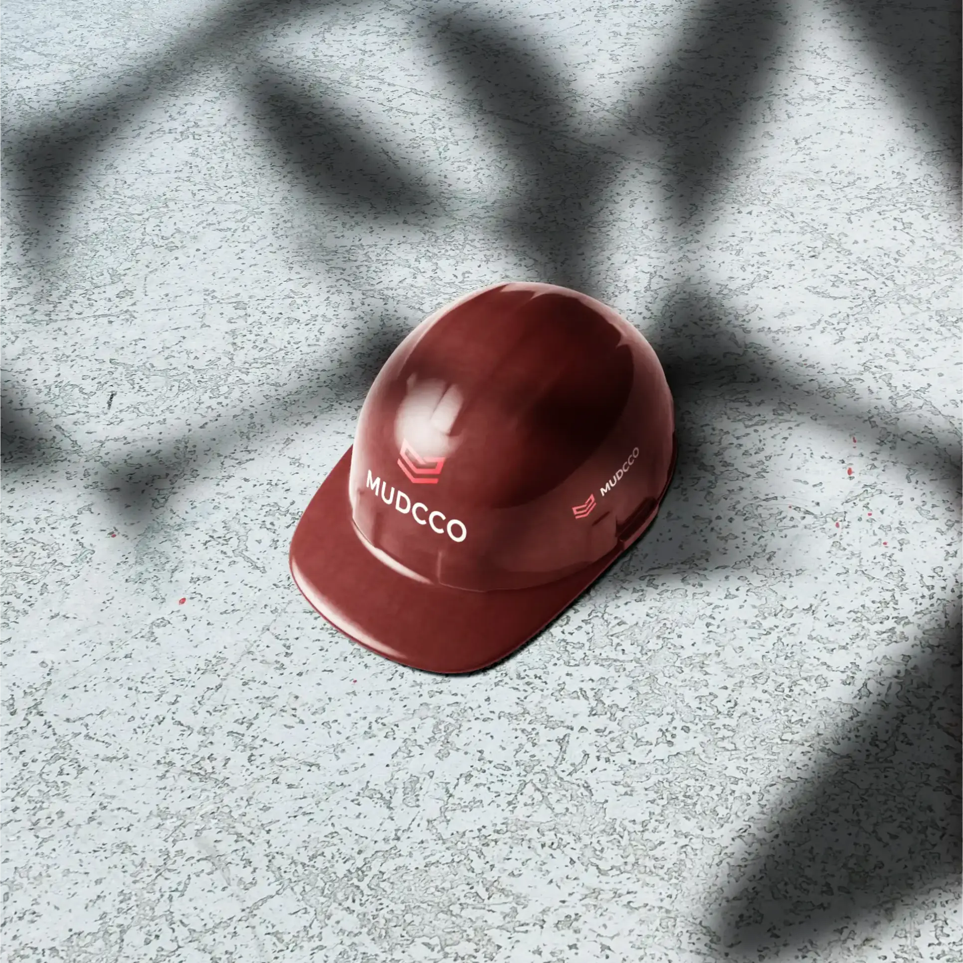 MUDCCO Logo on Hardhat Mockup
