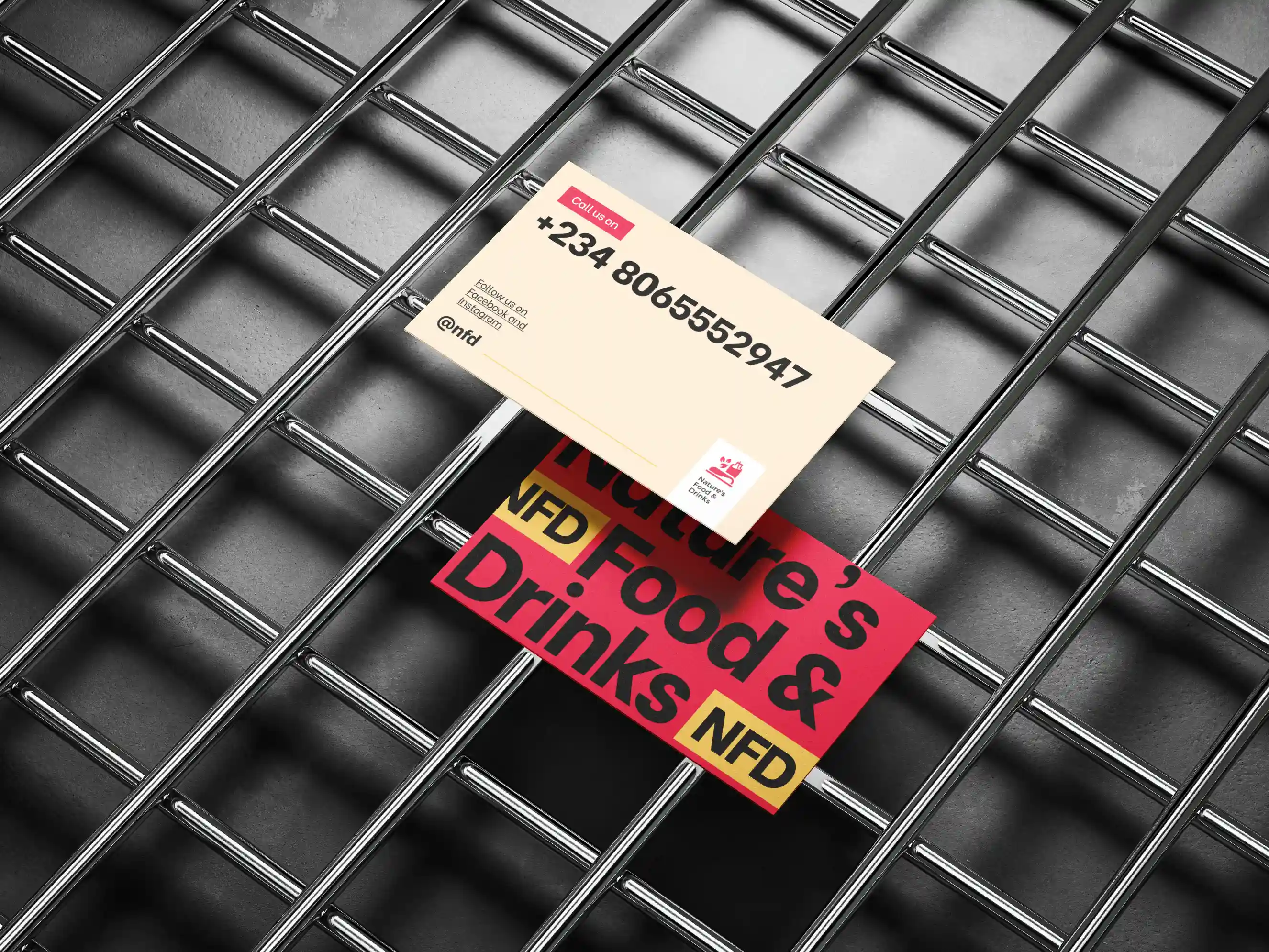 Nature's Food and Drinks Business Card Mockup