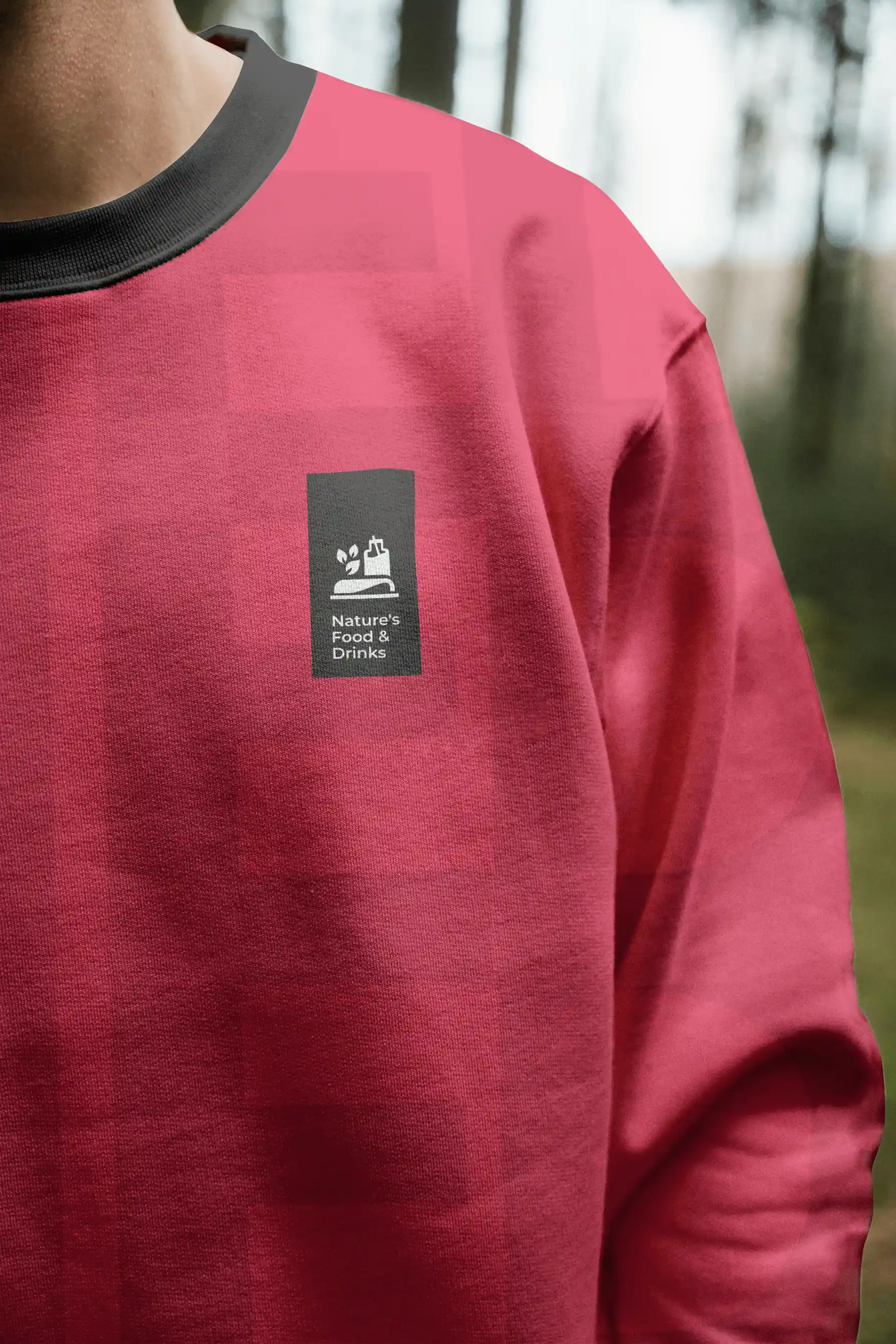 Nature's Food and Drinks Logo on Sweater Mockup