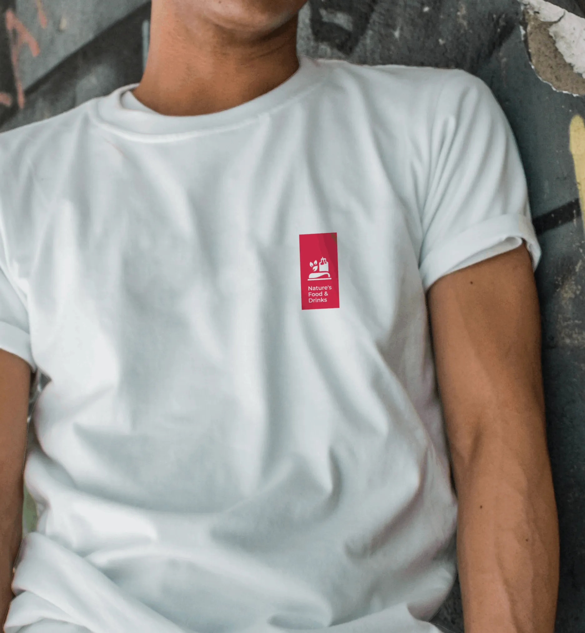 Nature's Food and Drinks Logo on Clothe Mockup