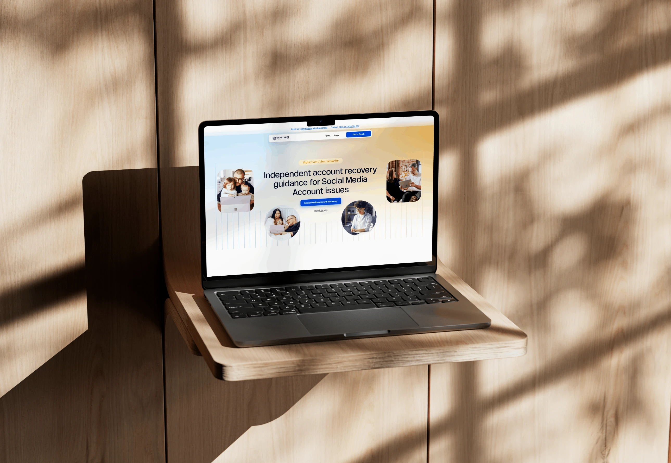 Website Mockup for Safetynet Cyber Security Website Design