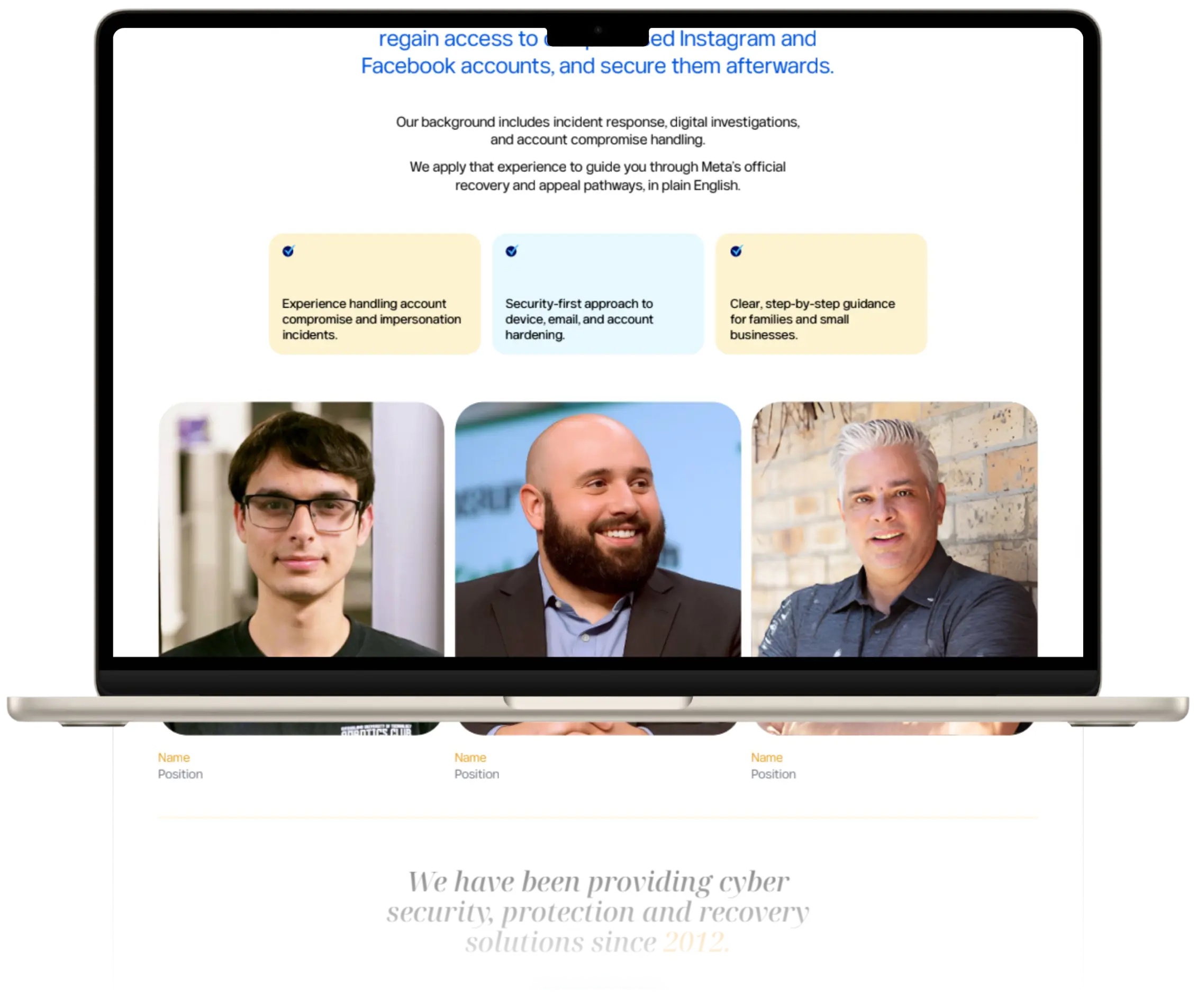 Safetynet Cyber Security Desktop Website Mockup Presentation