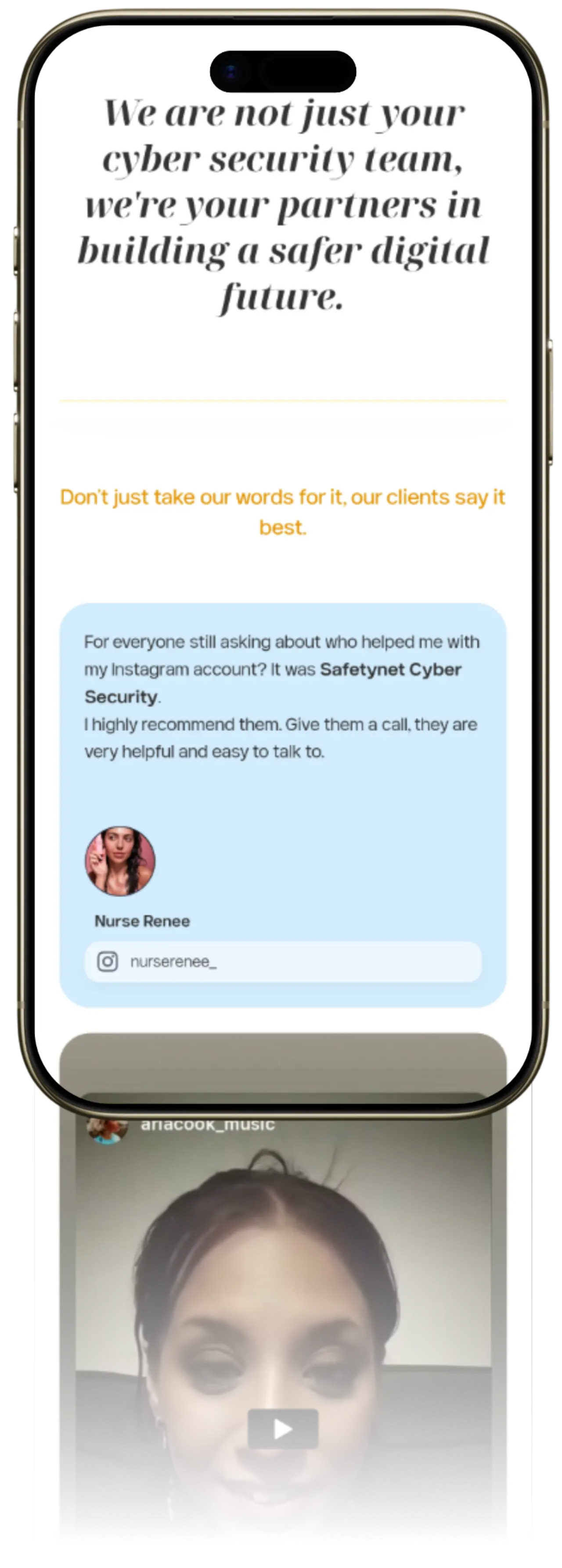 Safetynet Cyber Security Mobile Website Mockup Presentation