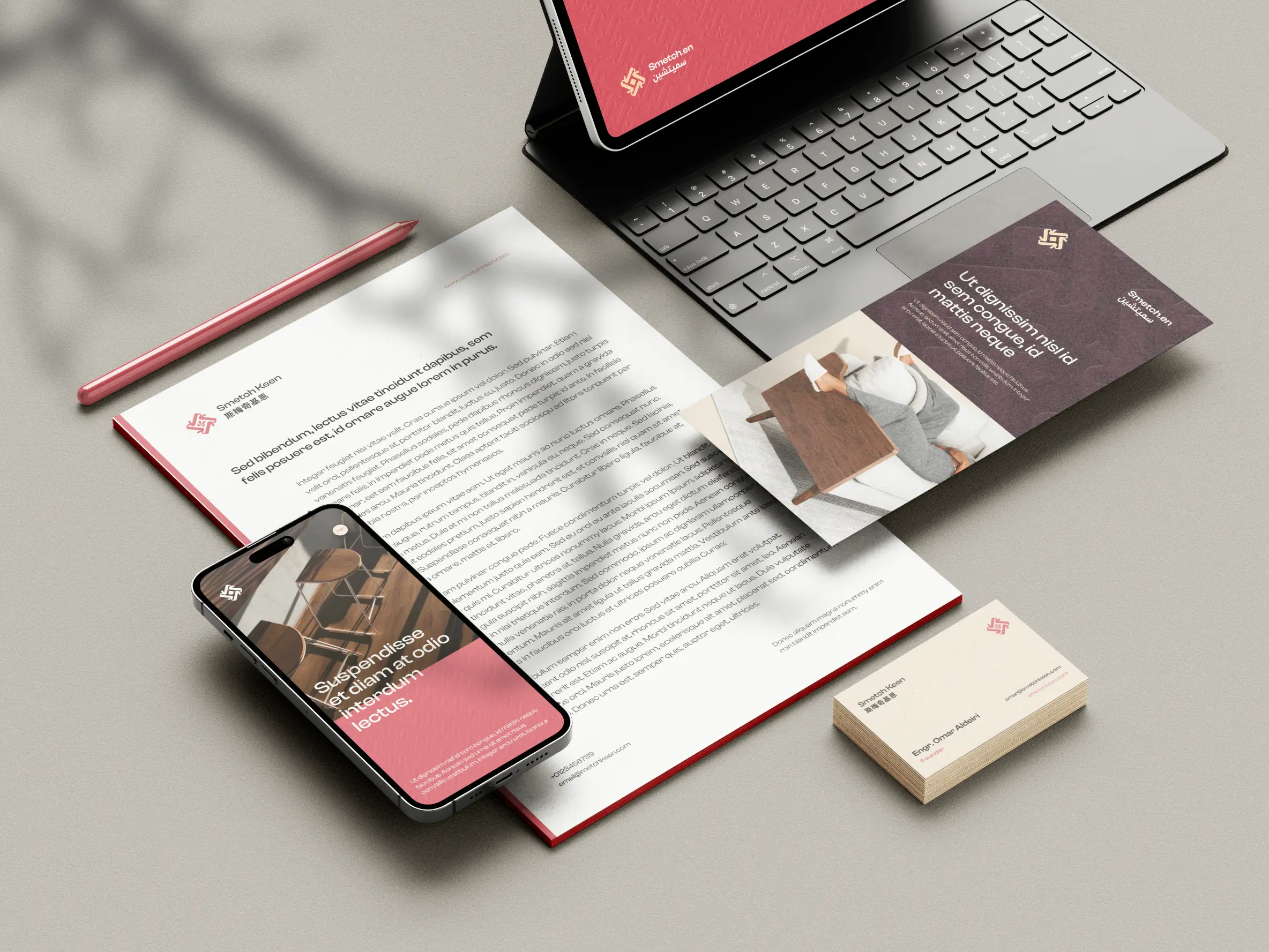 Smetch Keen &amp; Smetch.en Stationery Mockup