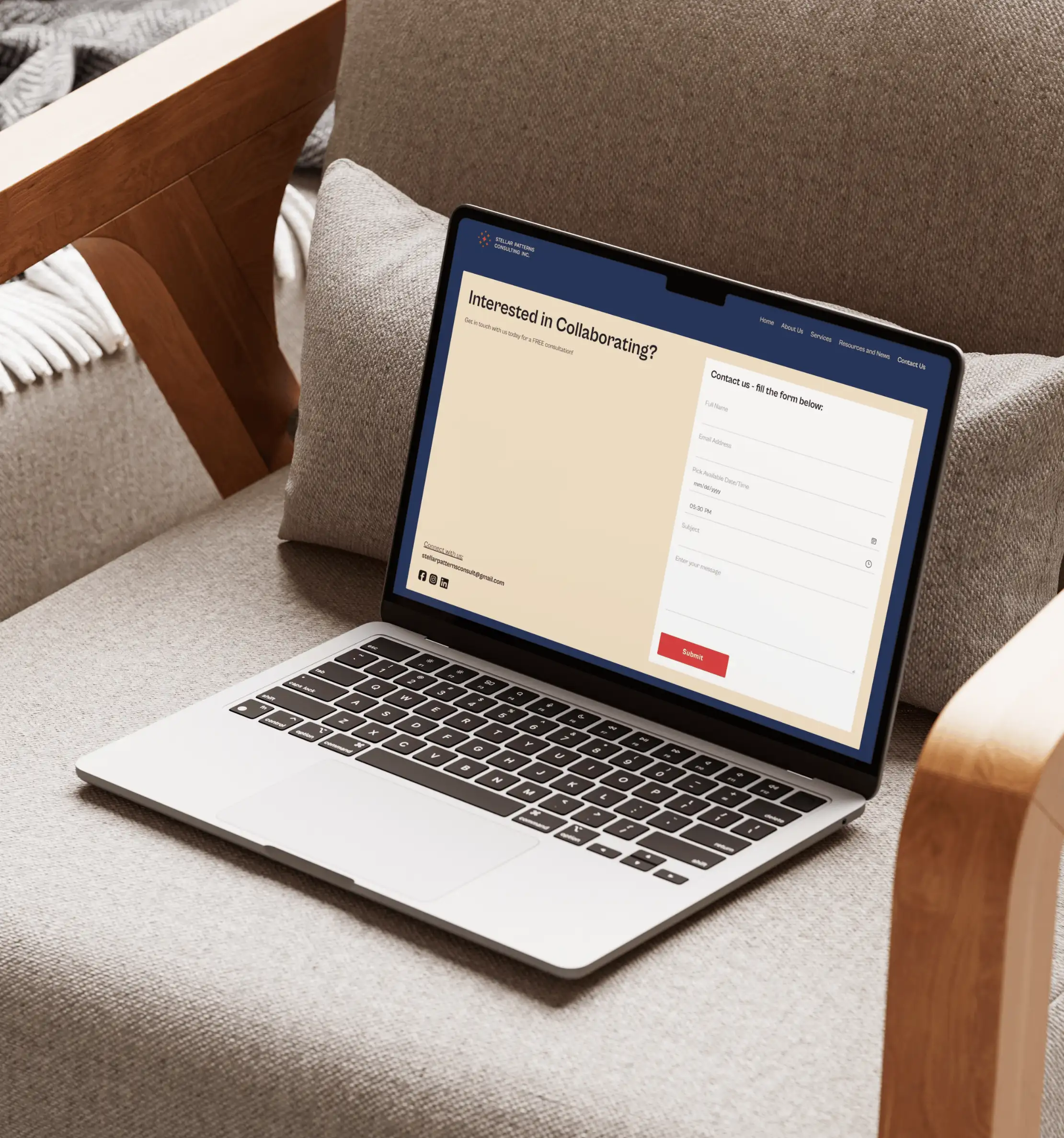 Stellar Patterns Consulting Website Desktop Mockup 003
