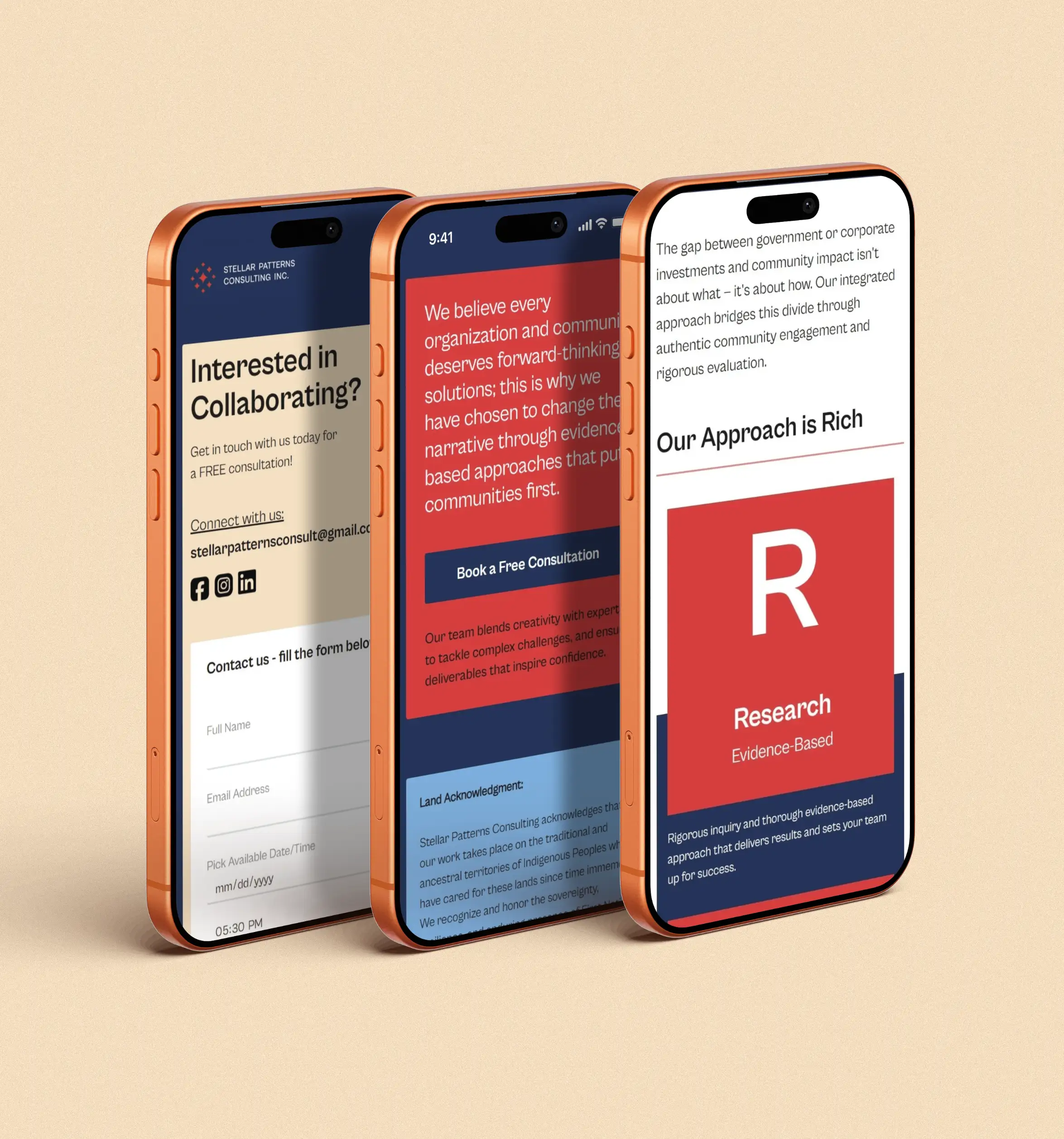Stellar Patterns Consulting Mobile Website Mockup