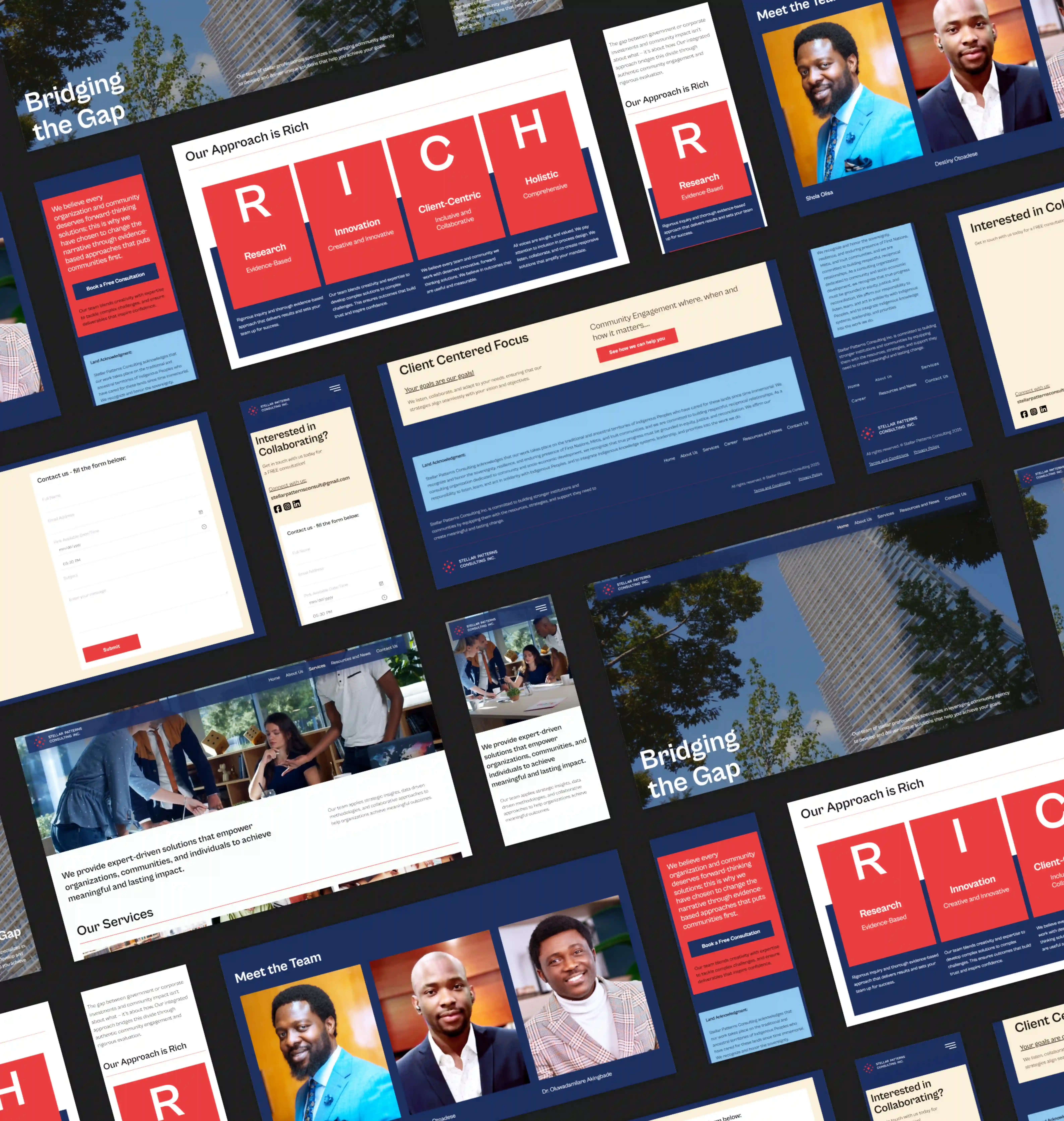 Stellar Patterns Consulting Website Pages Mockup