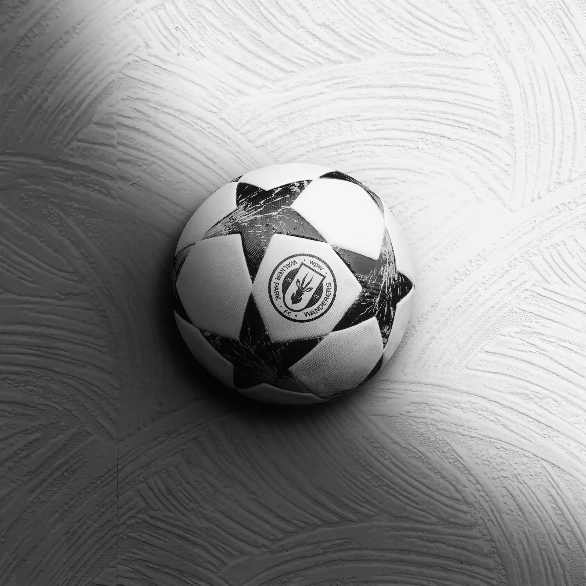 Walker Park Wanderers FC Logo on Ball Mockup