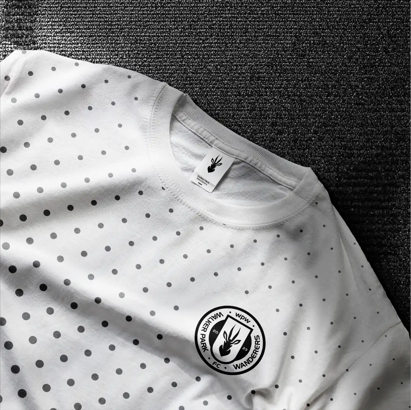 Walker Park Wanderers FC Logo on T-shirt Mockup