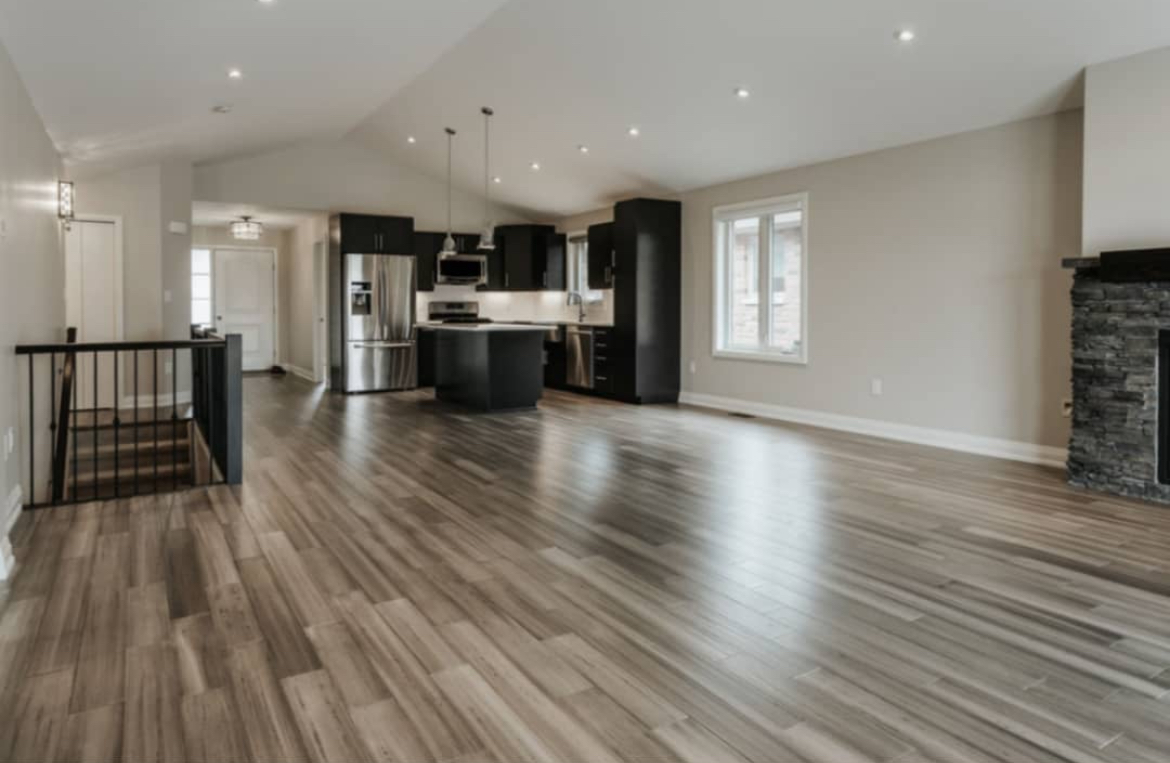 Pot Lights, Wall Paint, Flooring and Trim