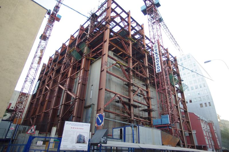 Steel frame under construction
