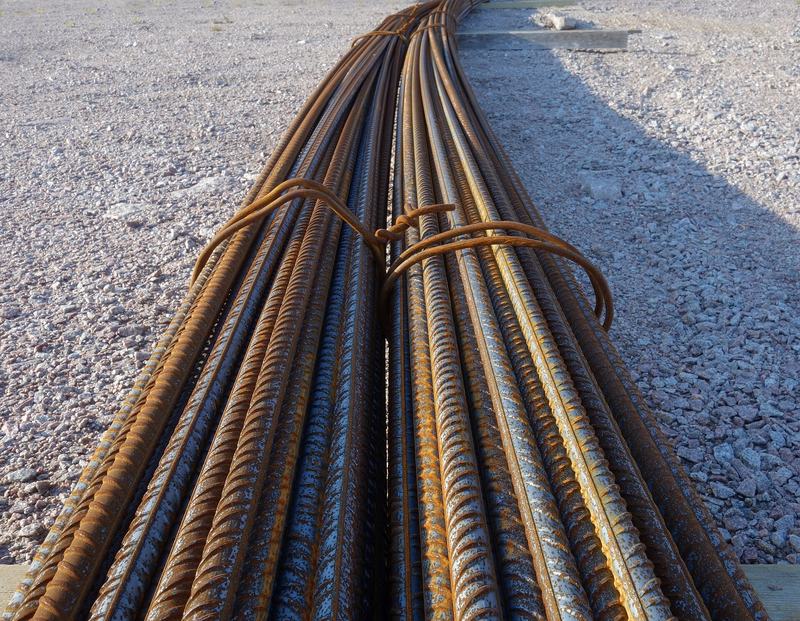 Bundle of deformed steel reinforcing bar