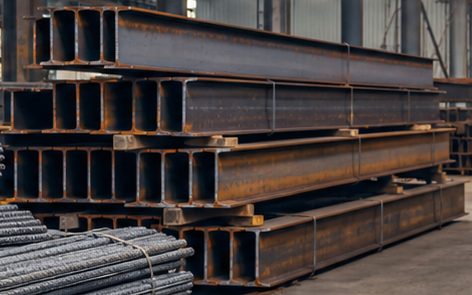 Stacked wide-flange steel beams