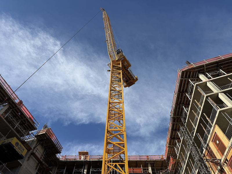 Tower crane on a building site
