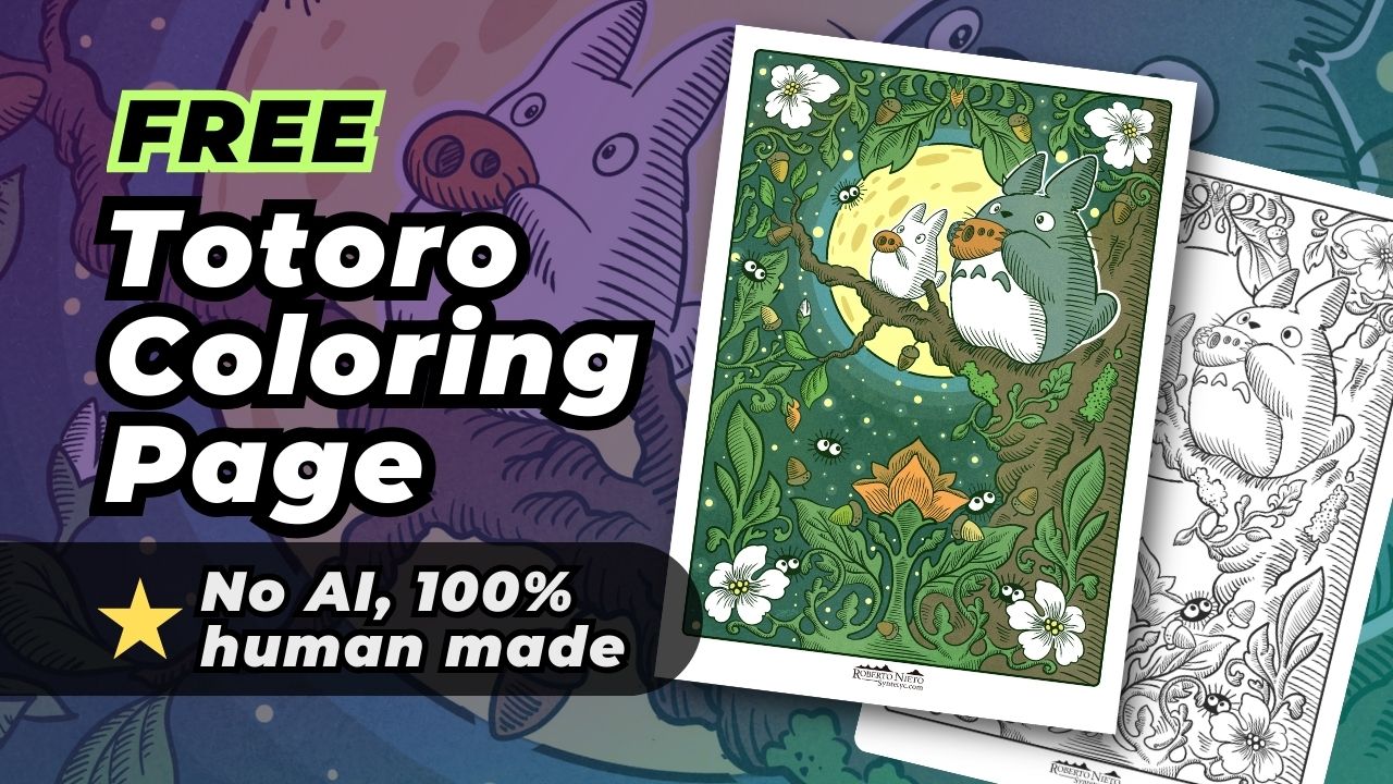 Free totoro coloring page