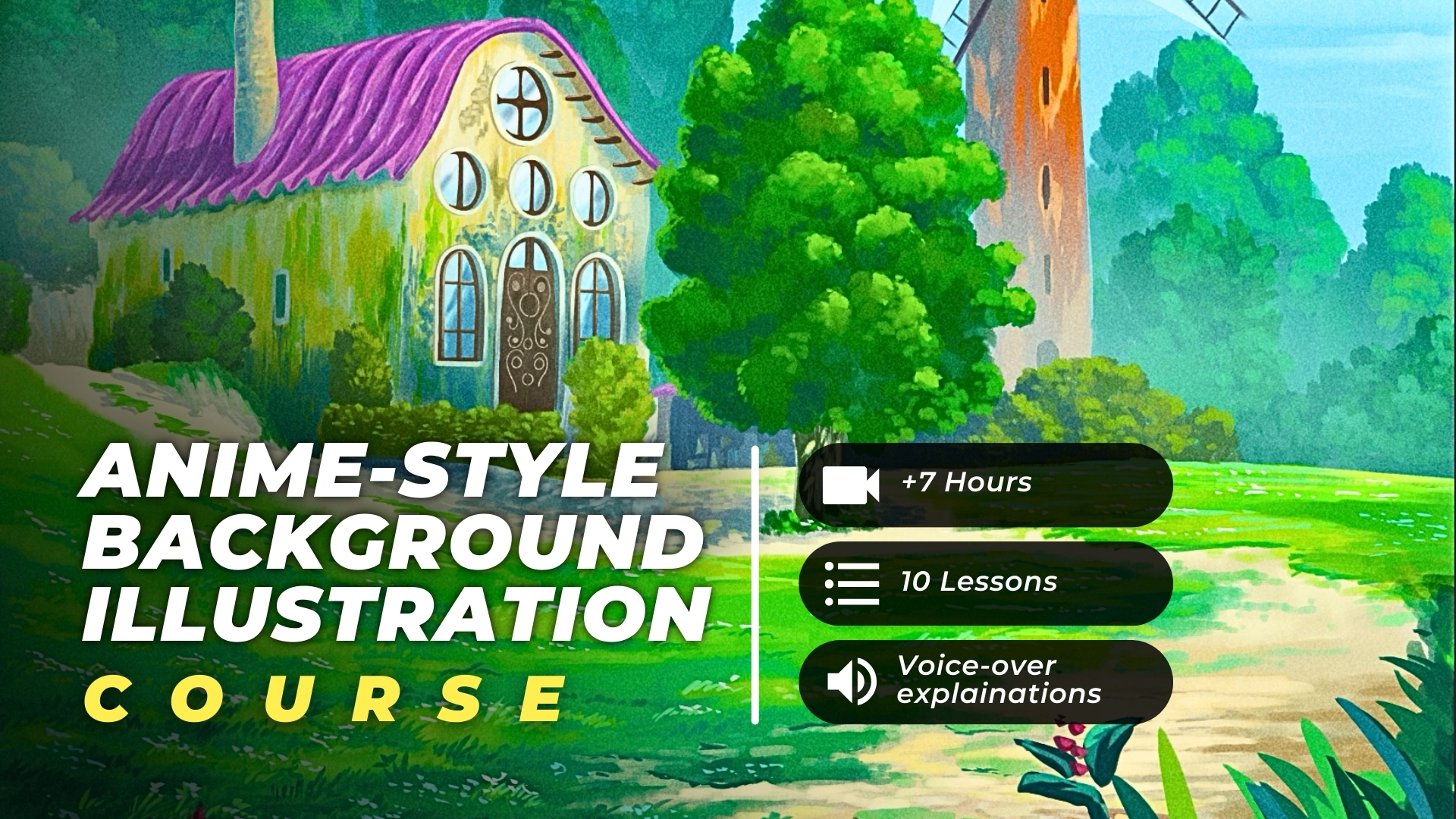 Anime-style background illustration course