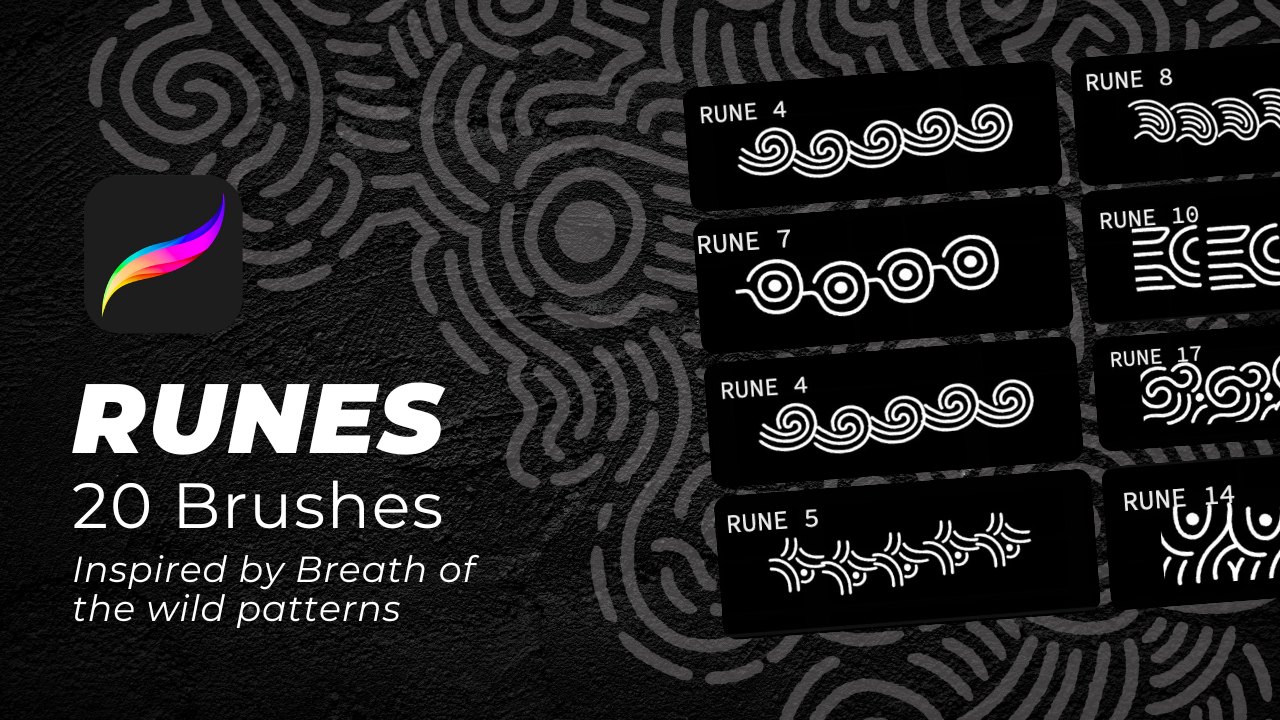 Runes zelda breath of the wild brushes for procreate