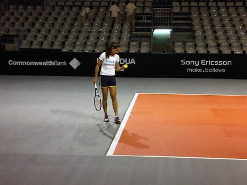 Ana Ivanovic practicing
