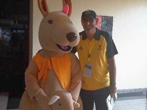 Jimmmy Roland with Tournament Mascot