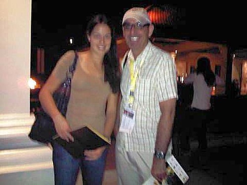 Ana Ivanovic with Jimmy Roland on her arrival at the Grand Hyatt Bali
