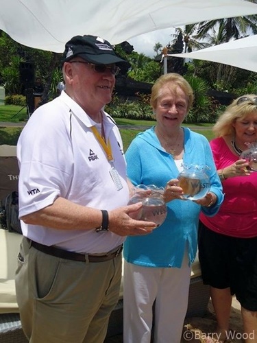 Kevin Livesey, Peachey Kellmeyer  and Donna Kelso releasing Baby Turtles