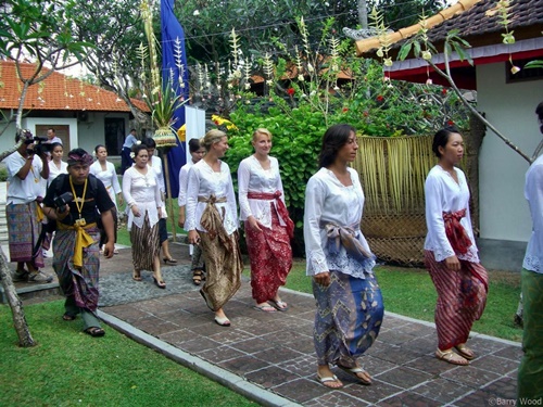 Players on their way to a Balinese Temple Ceremony