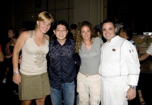 Stephen Walla with Svetlana Kuznetsova, Patty Schnyder and the Chef at the Players Party