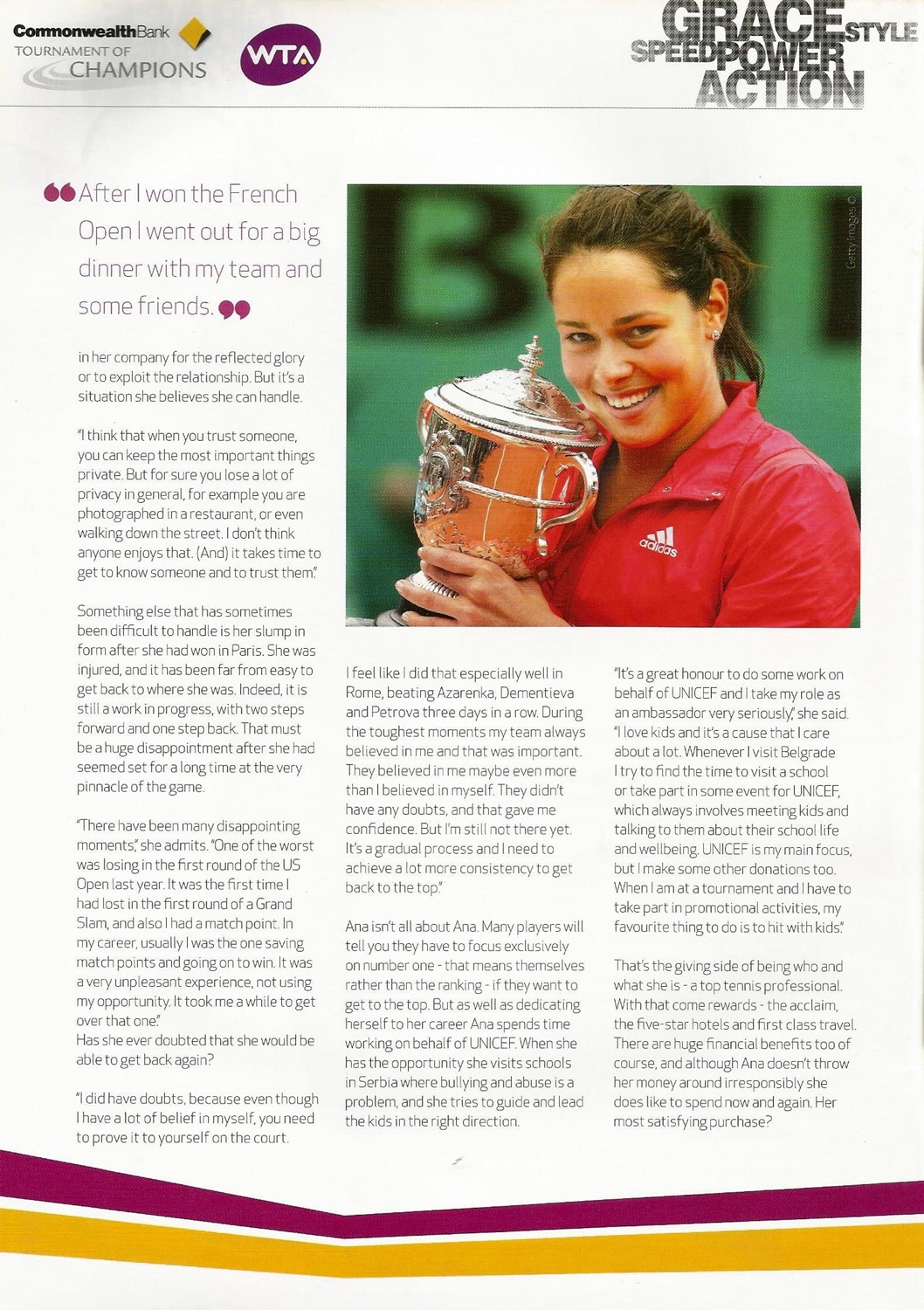 Ana Ivanovic the girl with the sunshine smile #3 by Barry Wood