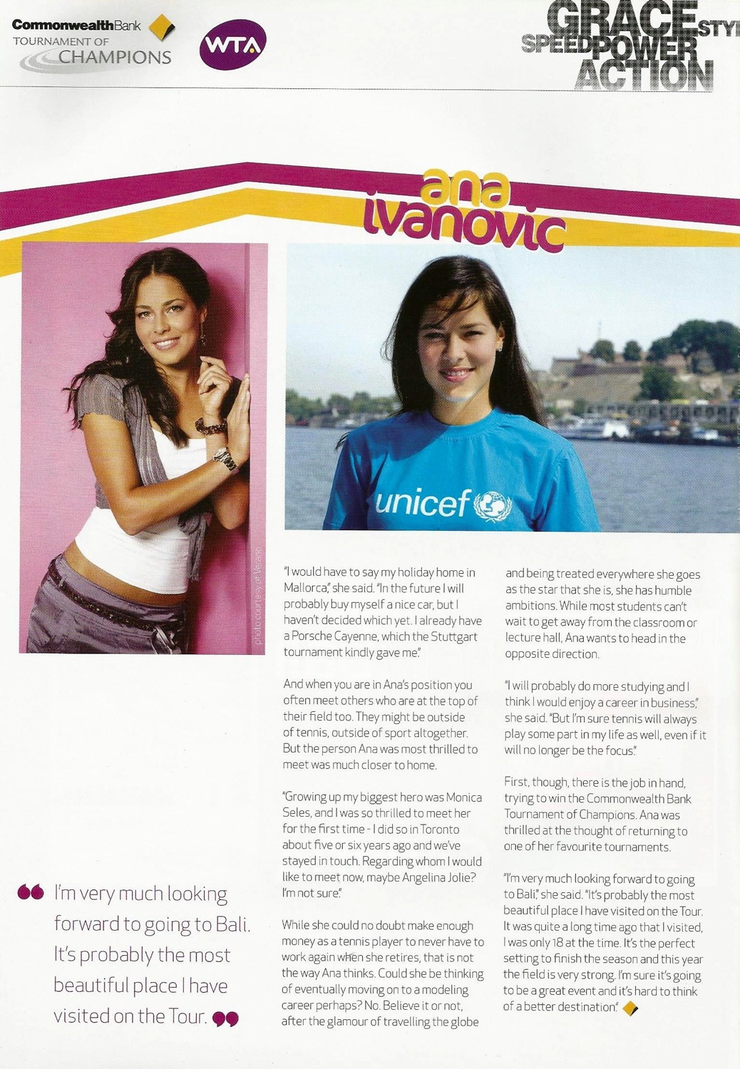 Ana Ivanovic the girl with the sunshine smile #4 by Barry Wood