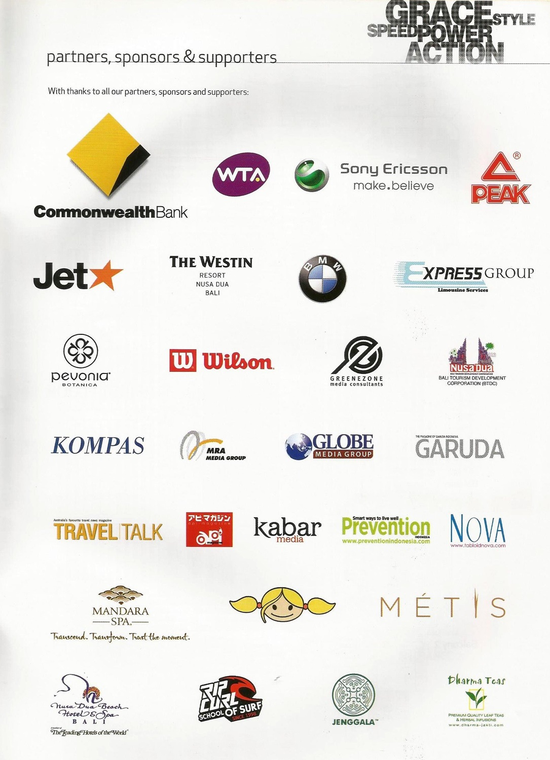 Partners, Sponsor and Supporters - ​Commonwealth Bank Tournament of Champions 2010