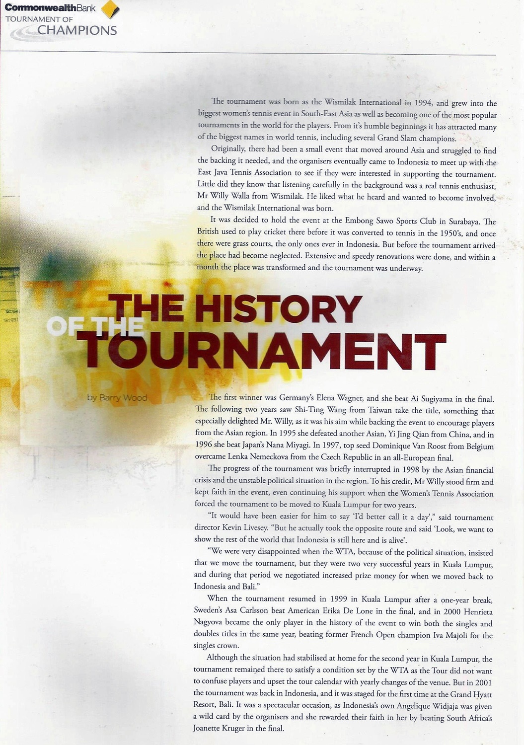 The History of the Tournament #1 by Barry Wood