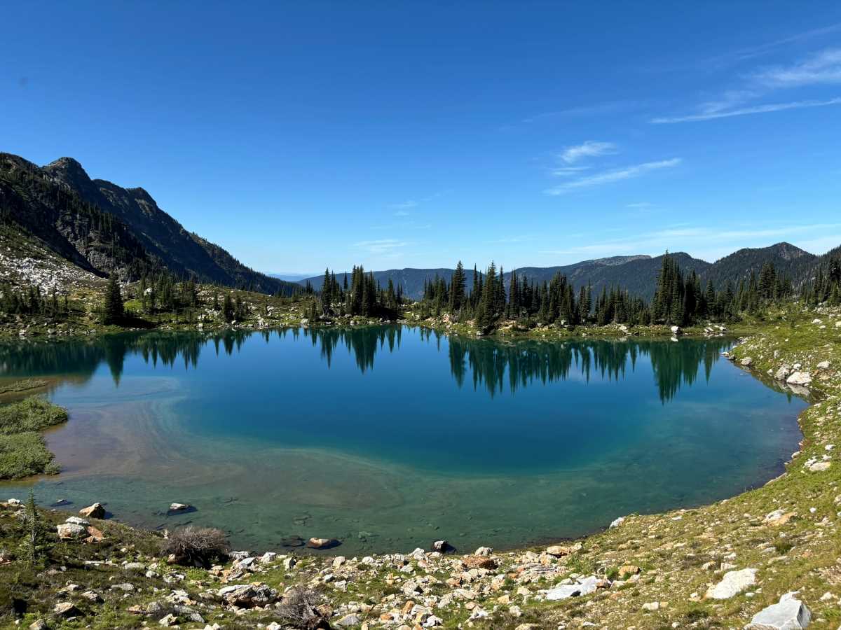 Photo of Monashee Lake on a clear day in late summer 2024