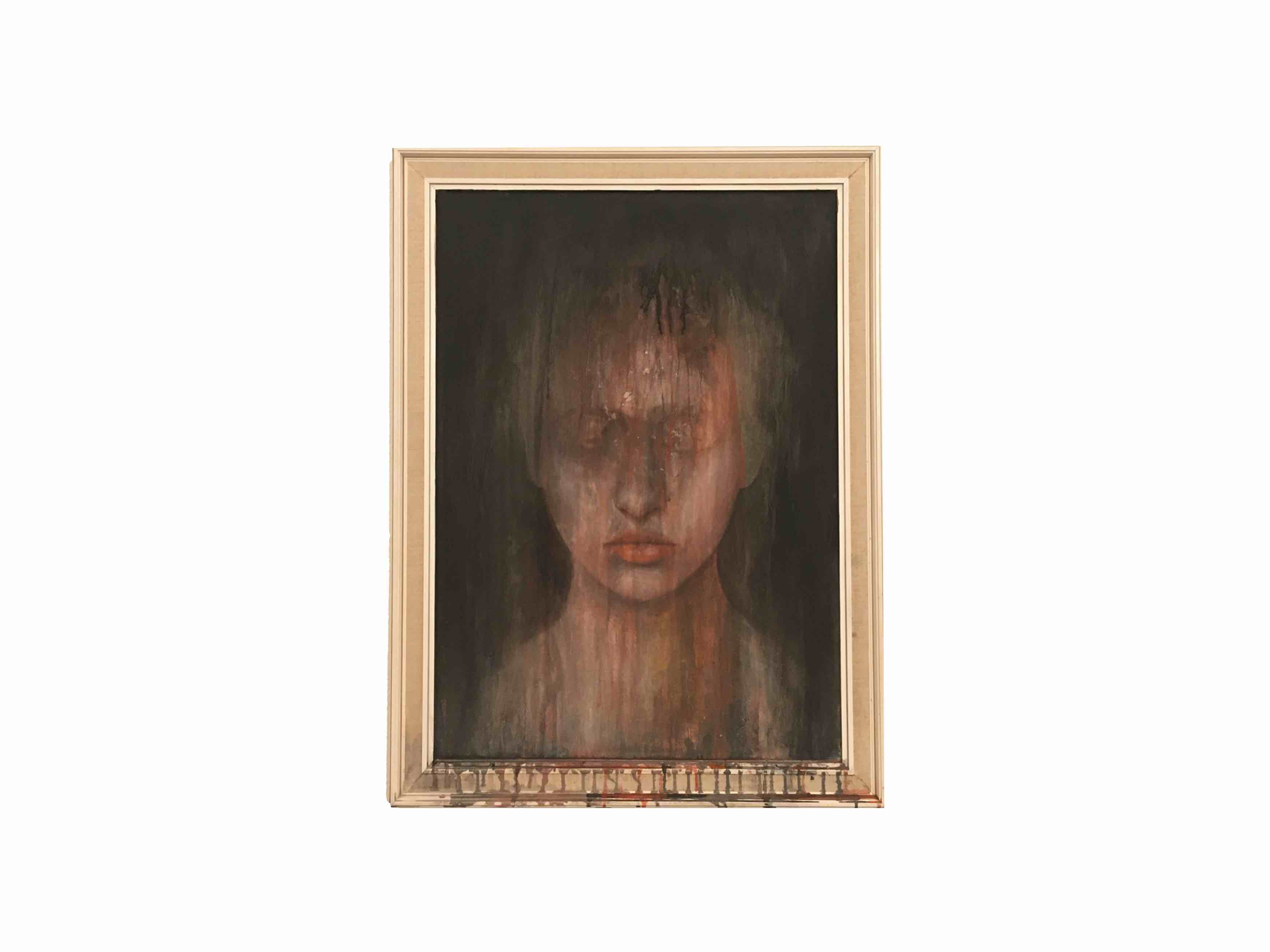 O.T., oil and acrylic on framed art print, 60 x 80cm, 2019 