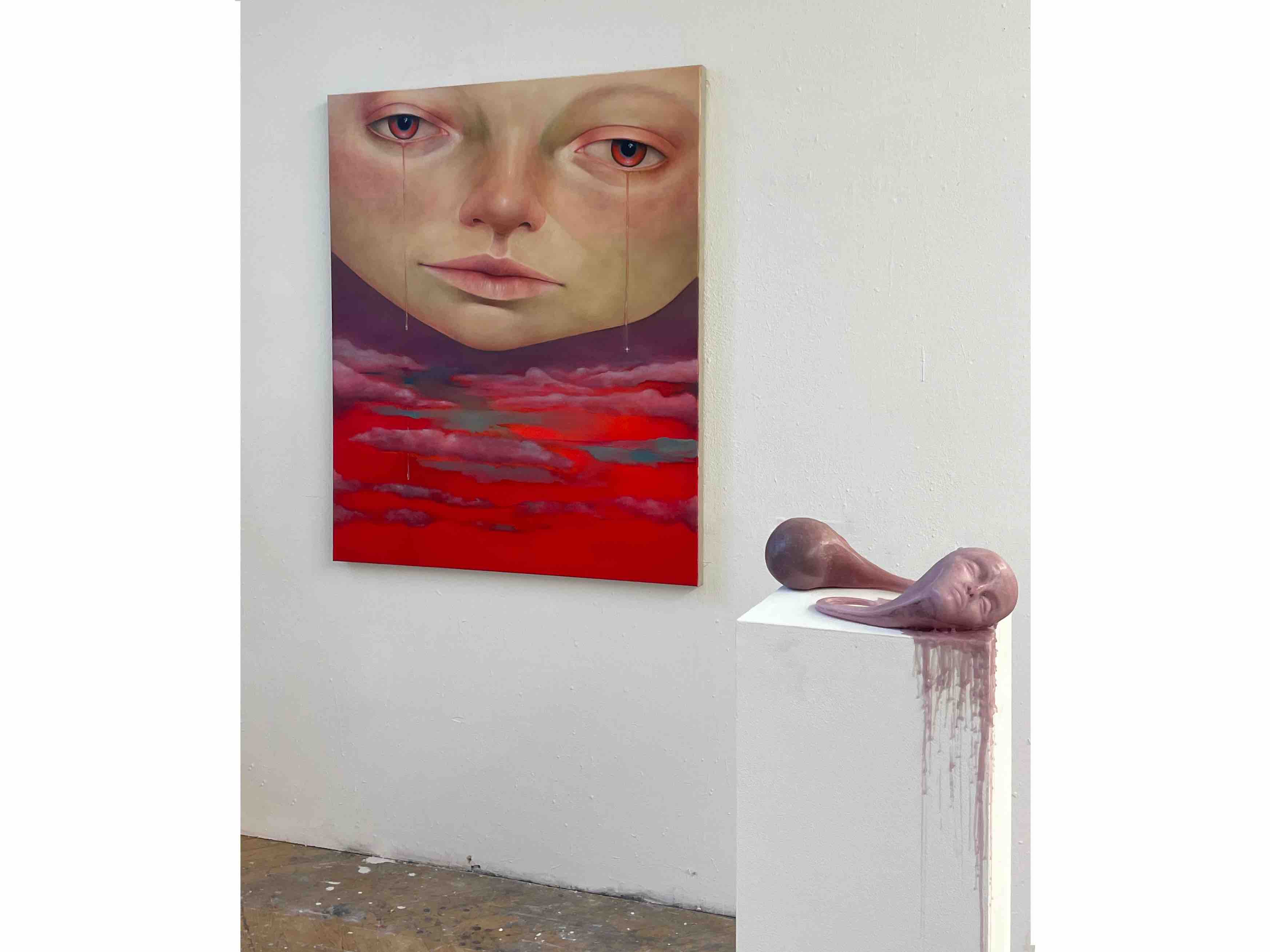 Augen, Organisch, Federn, geschwungene Formen, düster, ruhig