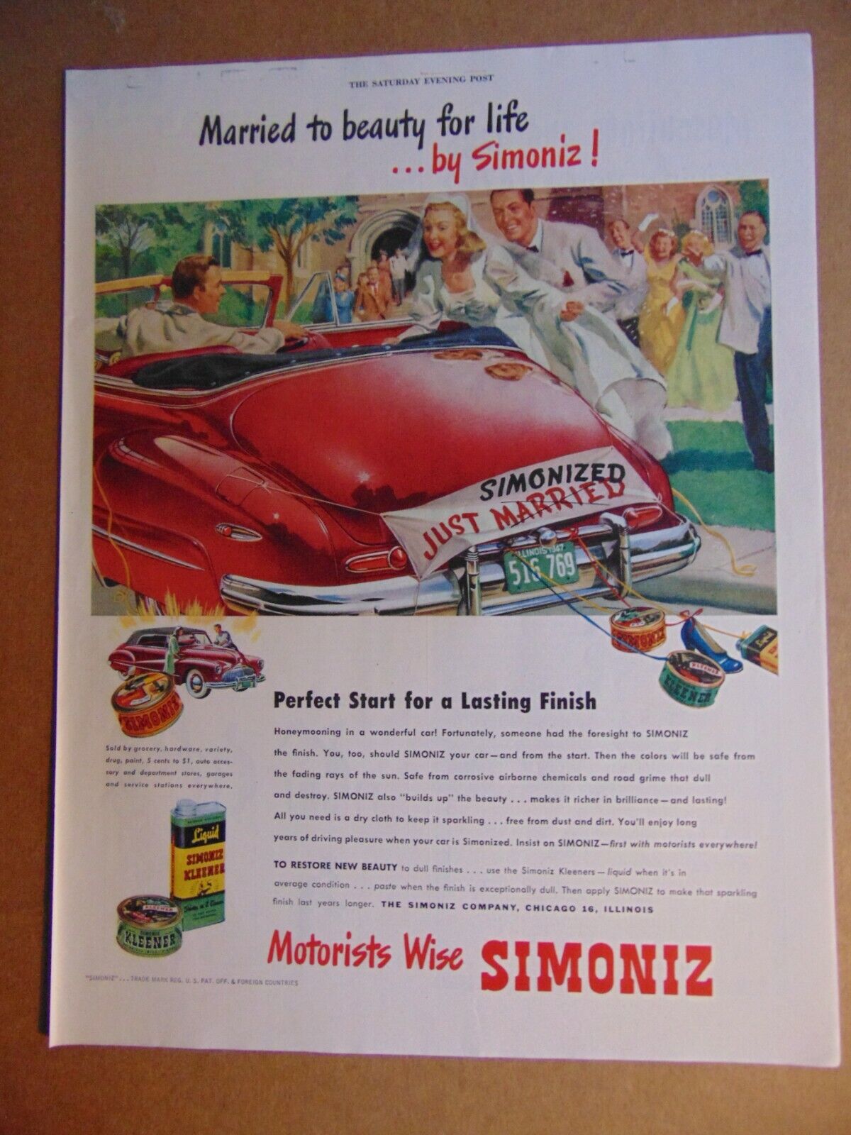 Marilyn Monroe-inspired Simoniz ad from 1953. Illustrated by John C Howard.