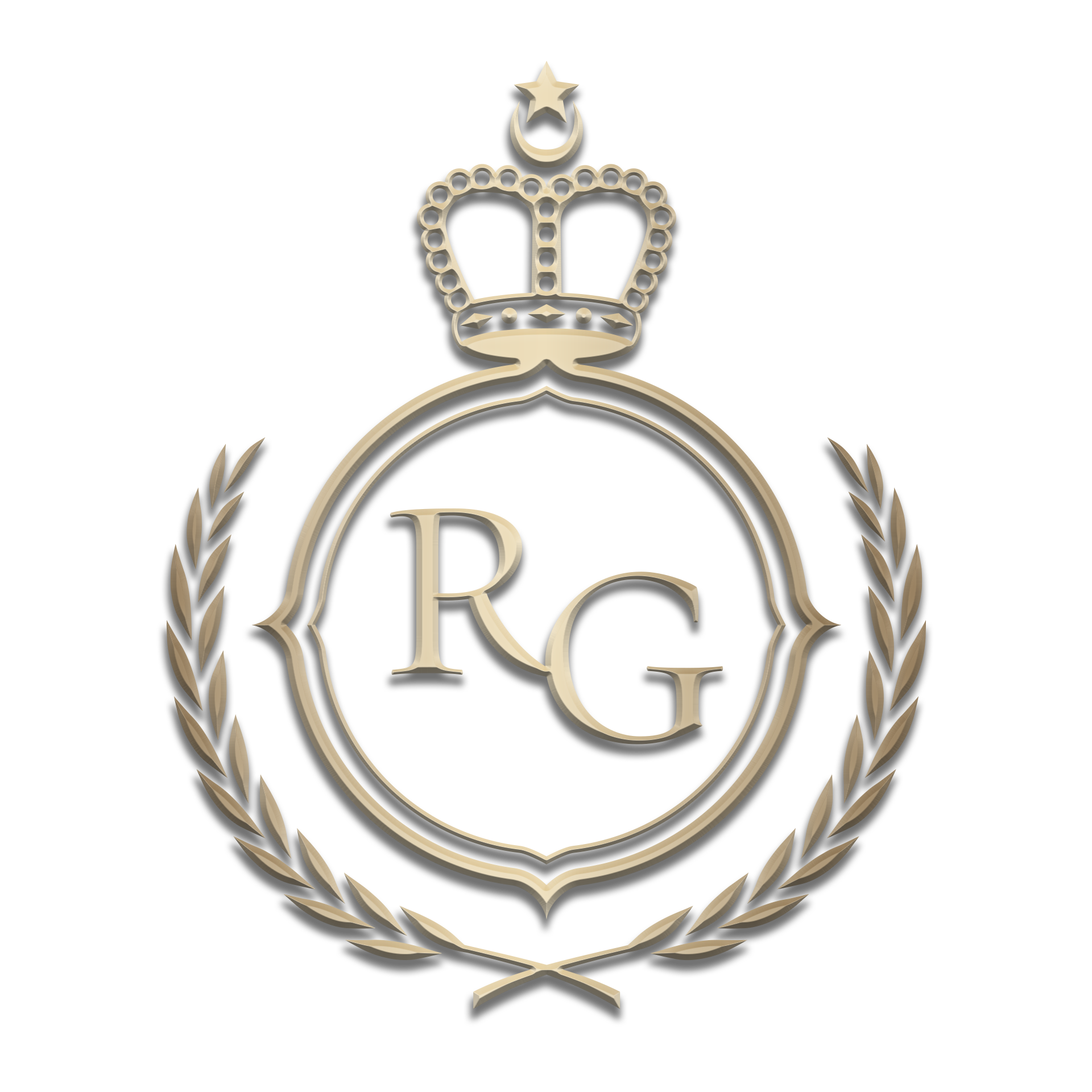 Logo RCCG Group with letters RG inside a crown and laurel circle – the parent holding company of the Royal Ecosystem and Royal Platforms, a premium private multi-family wealth management office overseeing all Royal brands.