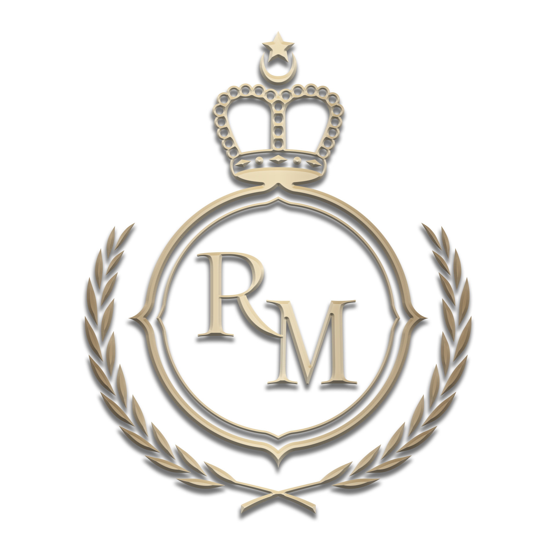 Logo Royal Market with letters RM inside a crown and laurel circle – part of the RCCG Group, Royal Market is a global trading and exchange platform enabling seamless transactions and cross-border commerce within the Royal Ecosystem.
