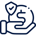 On-chain liquidity pool icon showing instant swaps, settlement capacity and automated blockchain liquidity.
