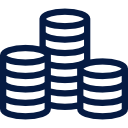 Royal Digital assets and collateral icon representing USD, EUR and gold reserves held with regulated depositary banks.