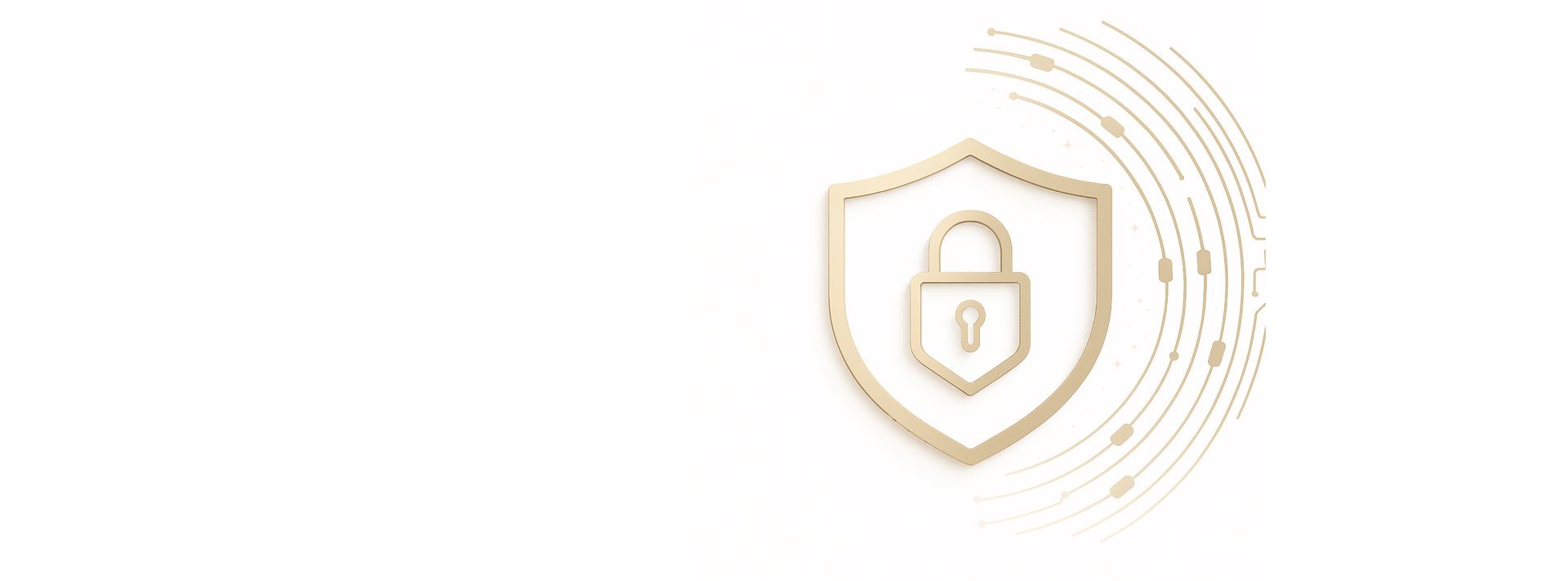 Royal Digital security shield with padlock and gold circuit lines, representing the RCoins ecosystem’s commitment to institutional-grade protection, blockchain integrity, and secure digital asset infrastructure.