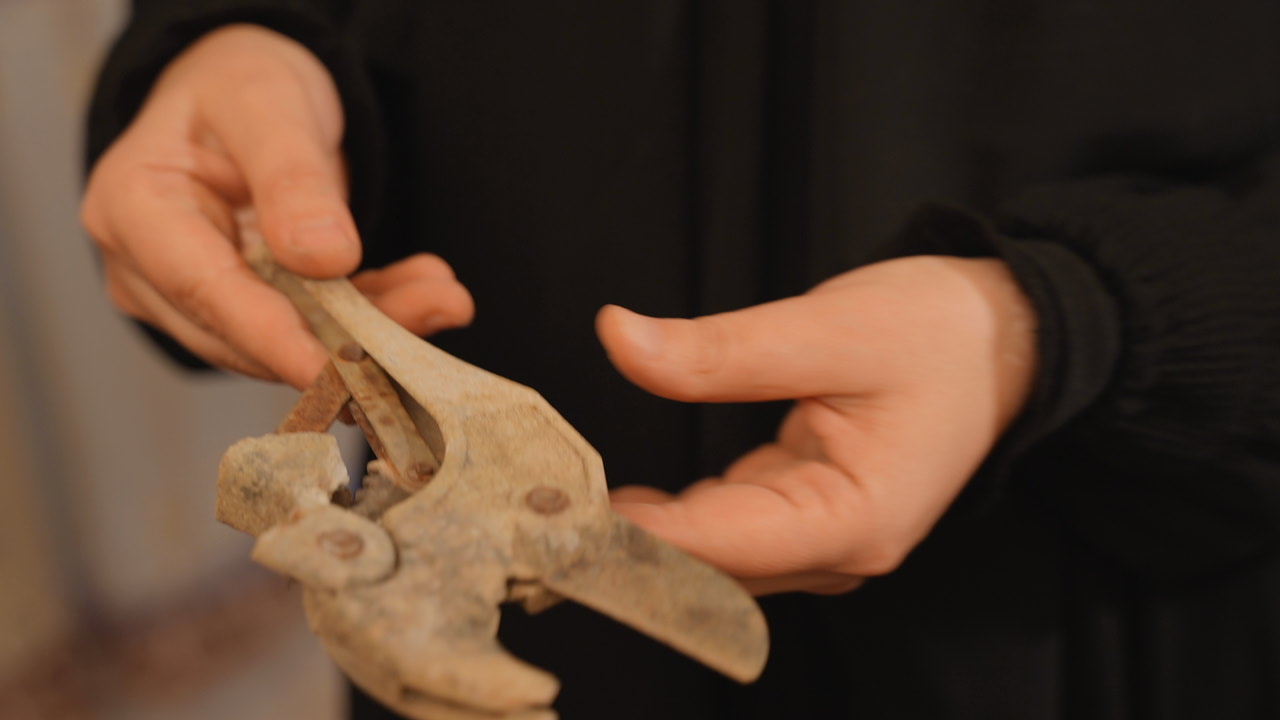 The work tool of Martyr Ali Kobaisy that he carried with him on the battlfield