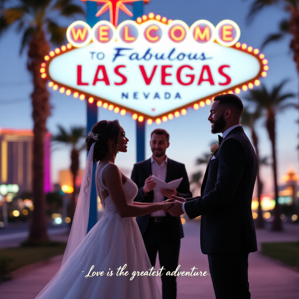 Fabulous Las Vegas Sign Wedding
