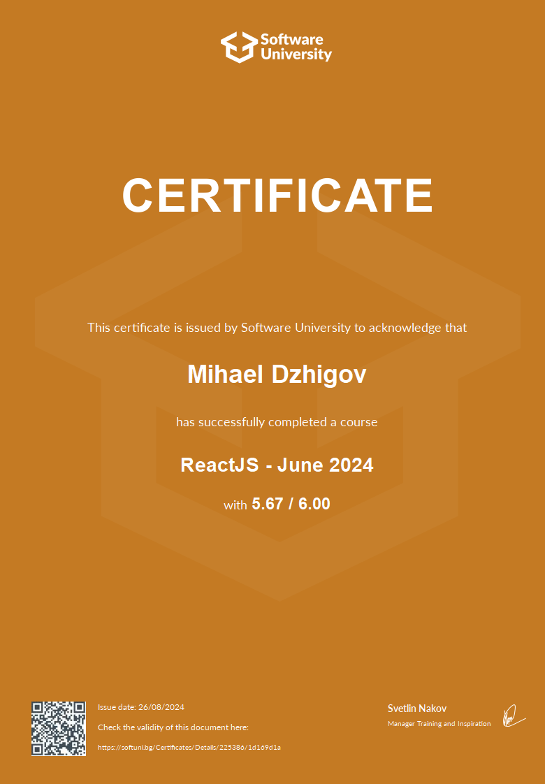 My Certificates
