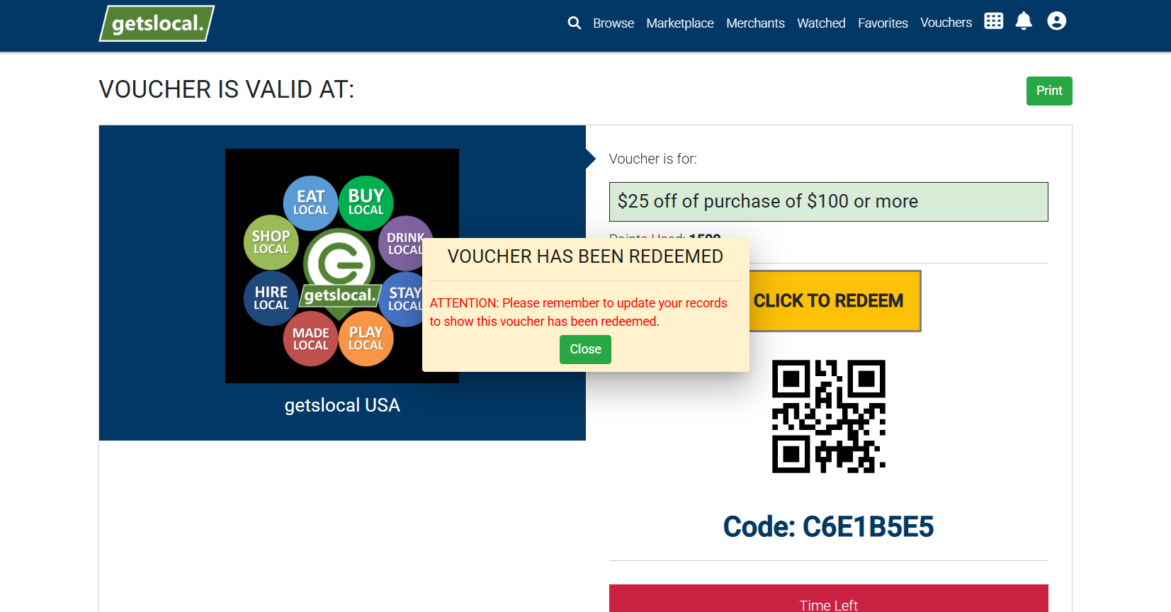 Voucher Redeemed